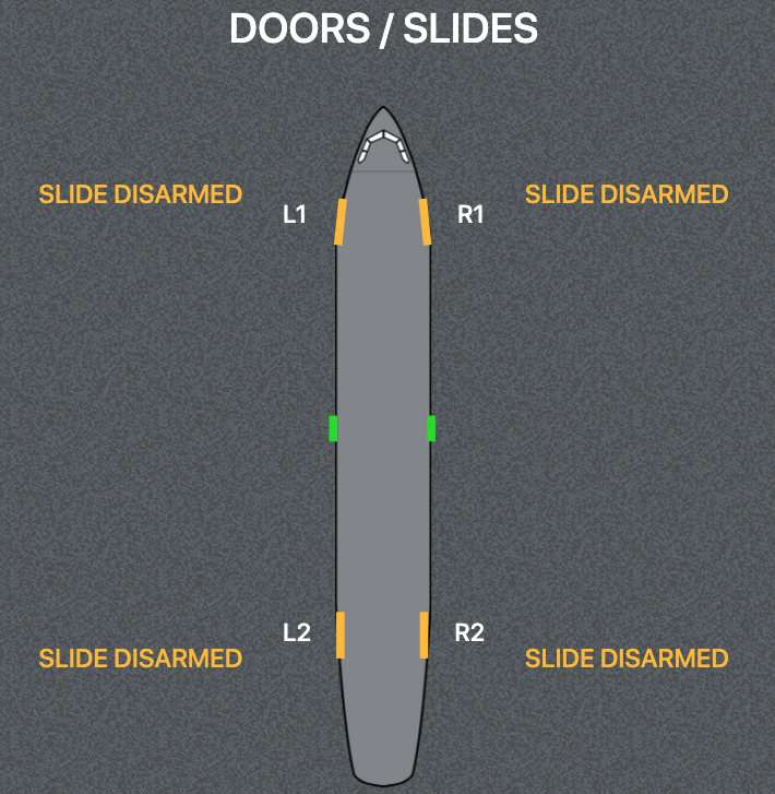 Doors and slides of an Airbus