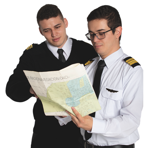 Pilots reading a Chart